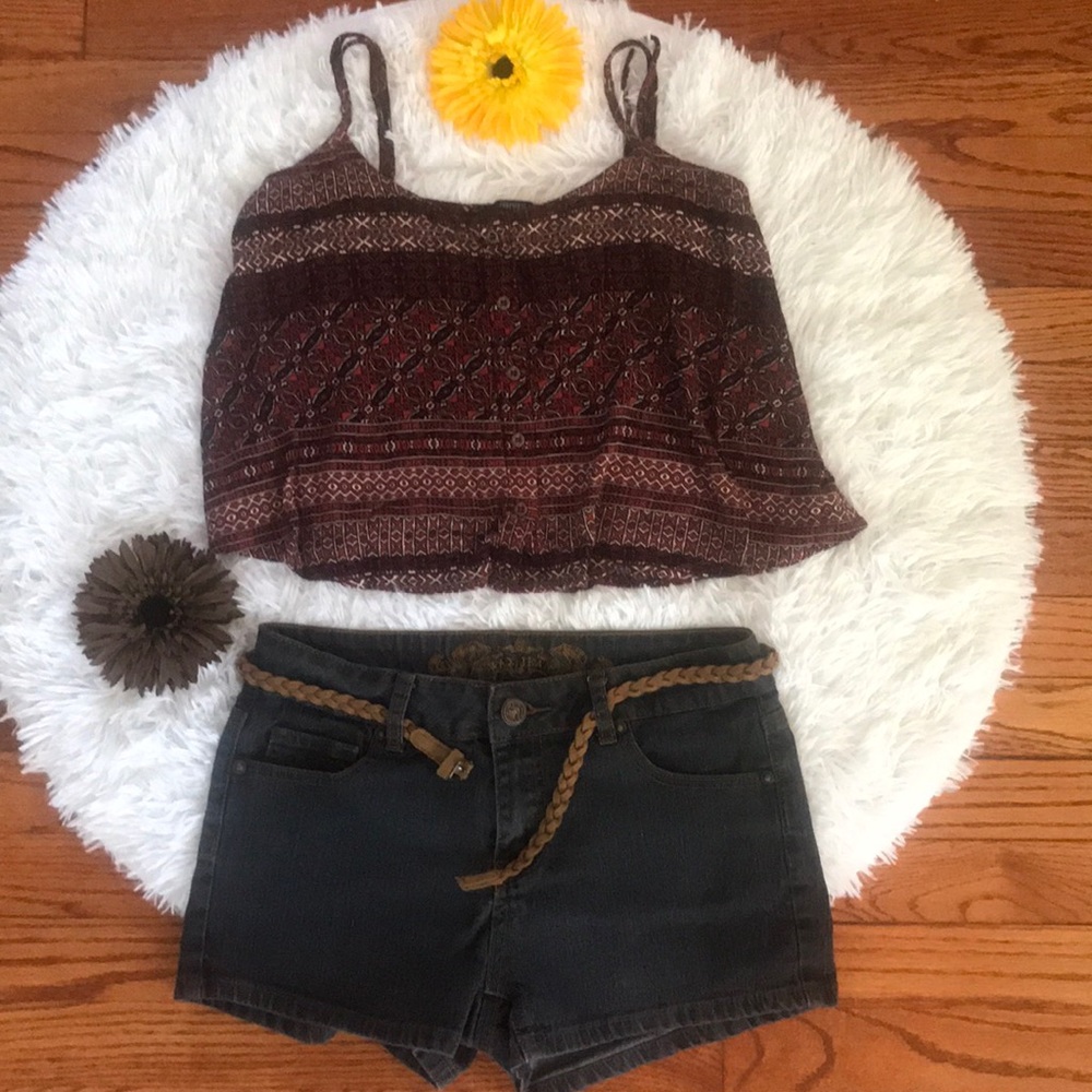 Wax Jeans Short M + Forever 21 crop Top S